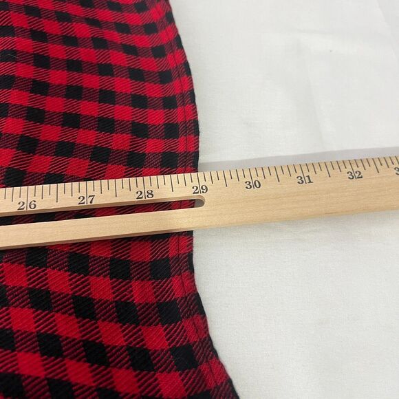 J Jill Women's XL Red Black Buffalo Plaid Button Down Peplum Blouse - Picture 10 of 10